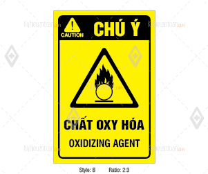 biển báo an toàn cảnh báo chất oxy hóa