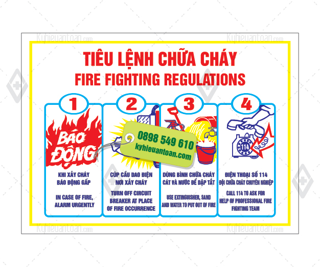 Tiêu lệnh phòng cháy chữa cháy song ngữ Việt – Anh