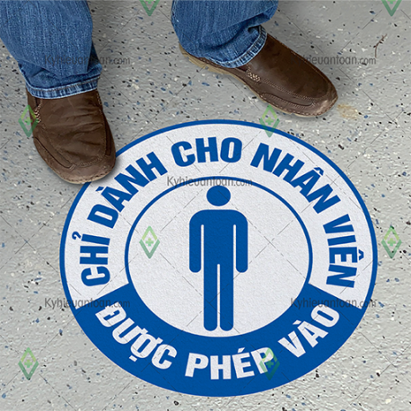 DS_025C, tấm dán sàn chỉ nhân viên được vào