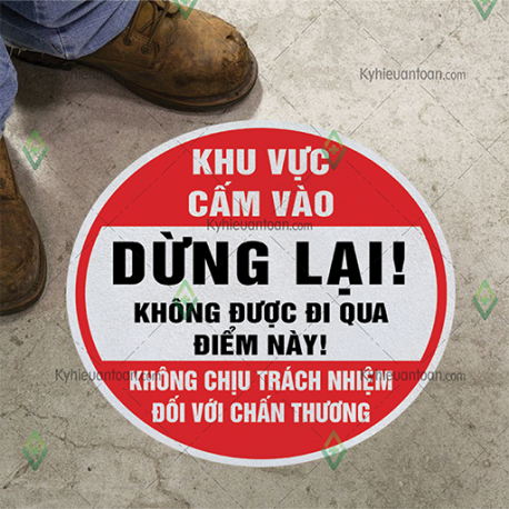 DS_027C, tấm dán sàn dừng lại khu vực cấm vào