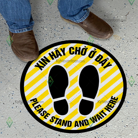 DS_030C, tấm dán sàn xin hãy chờ ở đây