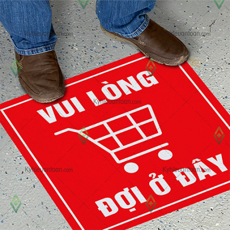 DS_031A, tấm dán sàn vui lòng đợi ở đây