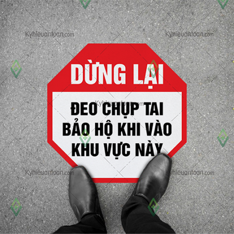 DS_041A, tấm dán sàn đeo chụp tai bảo hộ