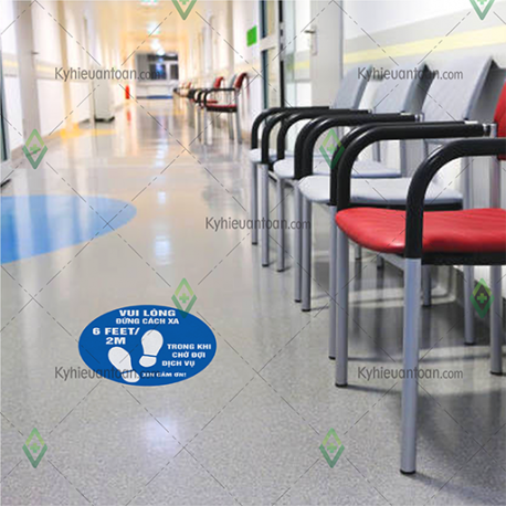 DS_050A, tấm dán sàn vui lòng đứng cách xa 2m