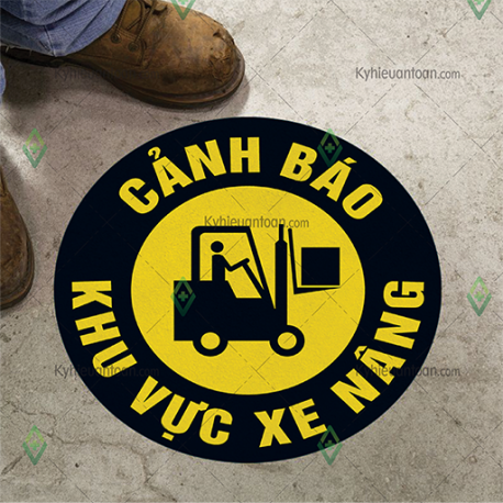 DS_053A, tấm dán sàn cảnh báo khu vực xe nâng hoạt động