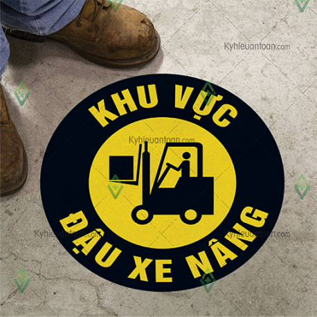 DS_056A, tấm dán sàn khu vực đậu xe nâng