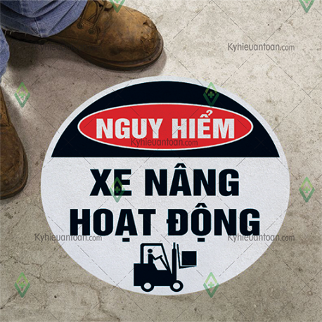 DS_058C, tấm dán sàn khu vực xe nâng hoạt động