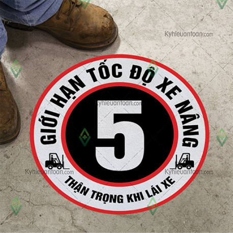 DS_059A, tấm dán sàn giới hạn tốc độ xe nâng