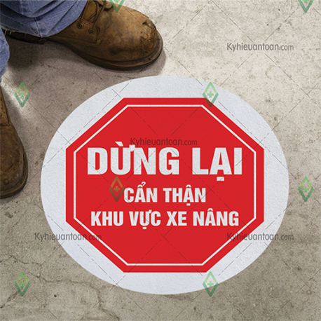 DS_060A, tấm dán sàn cẩn thận khu vực xe nâng