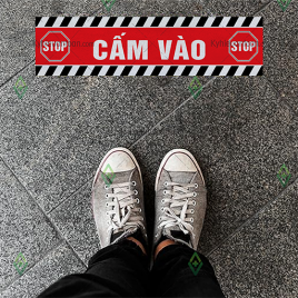 Tấm dán sàn khu vực cấm vào