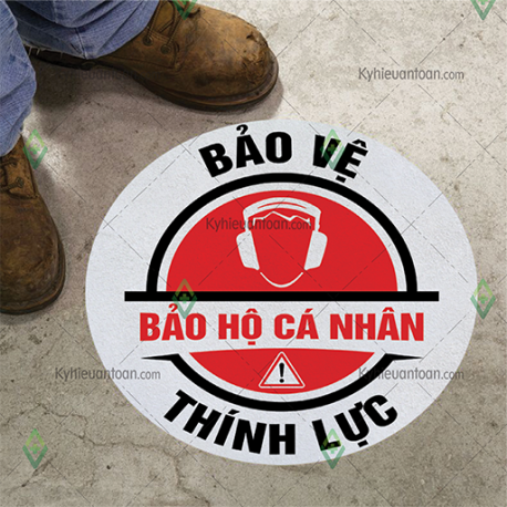 DS_109A, tấm dán sàn khu vực cần bảo vệ thính lực