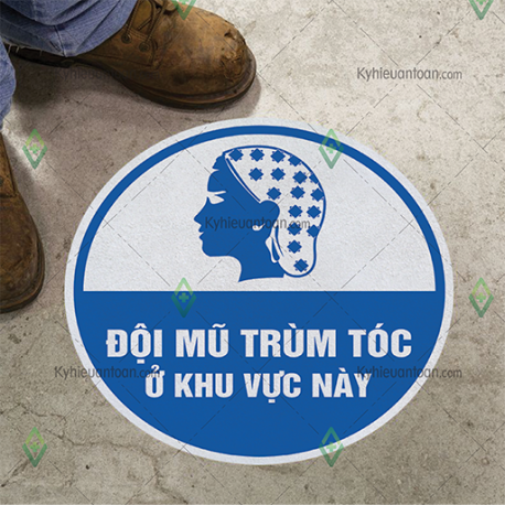 DS_111A, tấm dán sàn đội mũ trùm tóc ở khu vực này