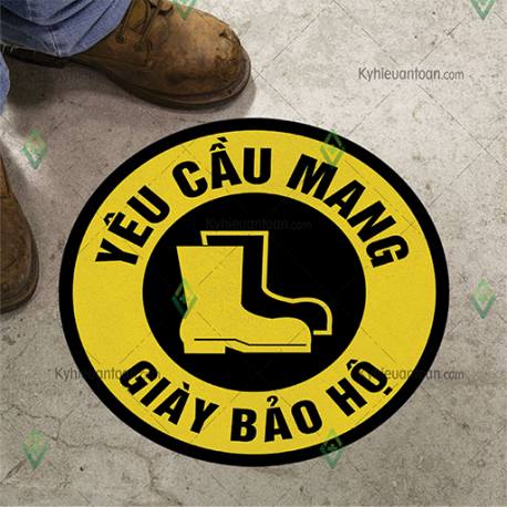 DS_117A, tấm dán sàn yêu cầu mang giày bảo hộ