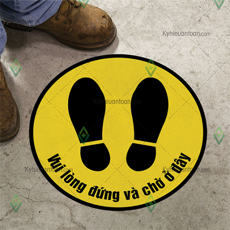 DS_120A, tấm dán sàn vui lòng chờ ở đây