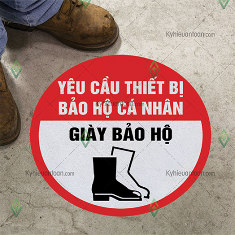 DS_123A, tấm dán sàn yêu cầu mang giày bảo hộ