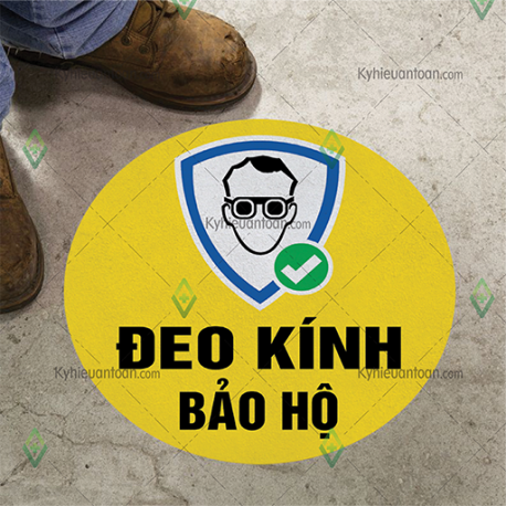 DS_127A, tấm dán sàn chú ý phải đeo kính bảo hộ
