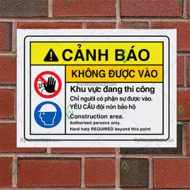 Biển cảnh báo khu vực đang thi công_không được vào