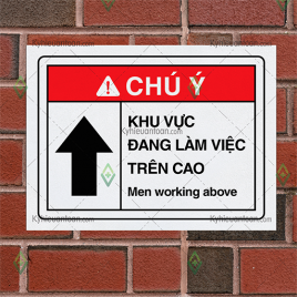 Biển chú ý khu vực đang làm việc trên cao