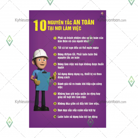 PTAT-13_poster 10 nguyên tắc an toàn tại nơi làm việc