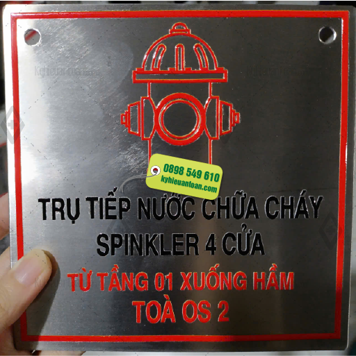 Bảng inox trụ chữa cháy