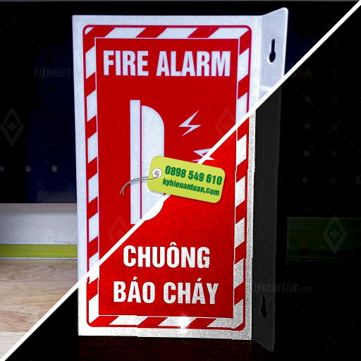 Bảng Tam Giác Chuông Báo Cháy – Fire Alarm Phản Quang Song Ngữ
