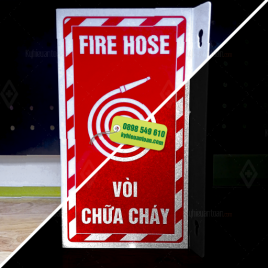 Bảng Tam Giác Treo Vòi Chữa Cháy – Fire Hose Phản Quang Song Ngữ