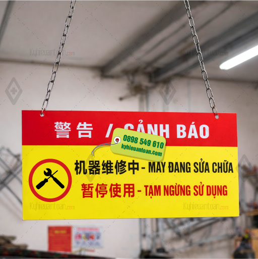 Bảng Cảnh Báo Máy Đang Sửa Chữa – Tạm Ngưng Sử Dụng
