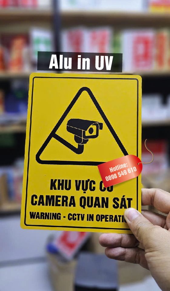 bảng khu vực có camera quan sát bằng aLU IN uv