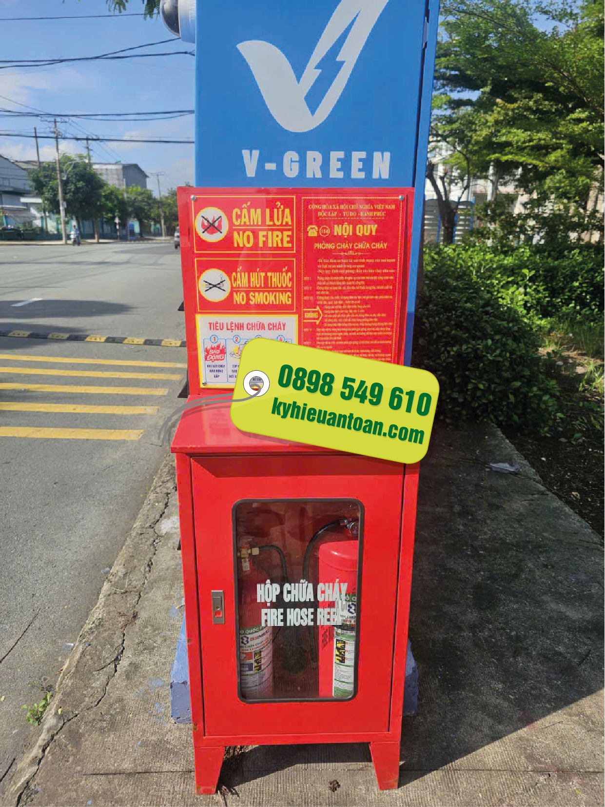 Bộ tủ bình chữa cháy trạm sạc Pin (CHUYÊN DỤNG CHO V-GREEN / VINFAST)